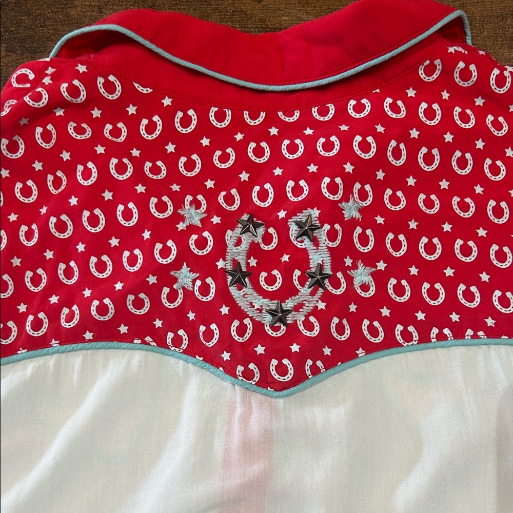 Double D Ranch Red and White Western Shirt size XL - Picture 5 of 5